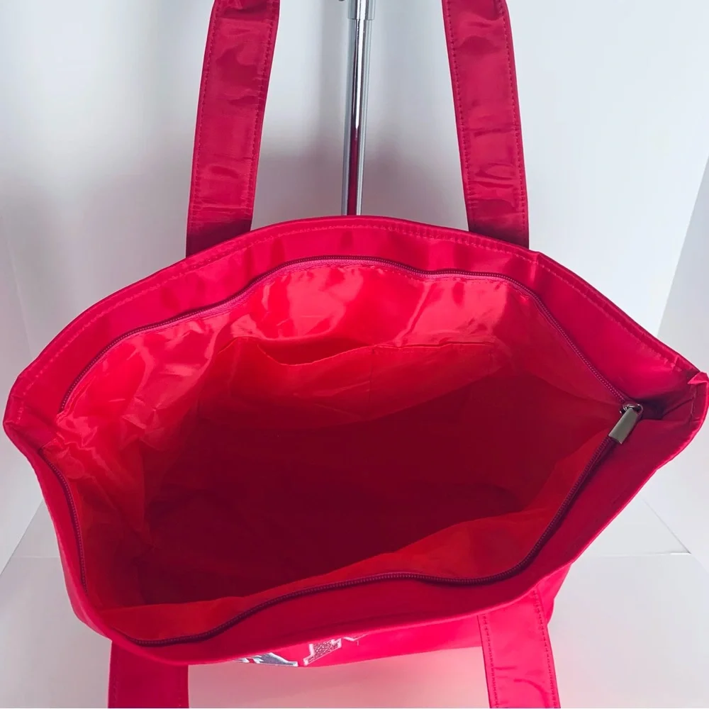 Girls Youth Hot Pink Dance Ballet Tote Bag Lined Multicolored Dance Print NEW